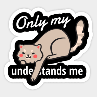 only my cat understands me Sticker